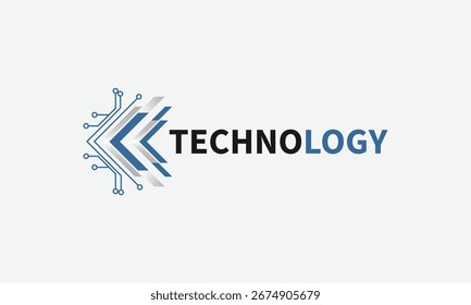 Modern digital technology logo with abstract innovation concept for startup and corporate branding