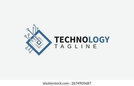 Modern digital technology logo with abstract innovation concept for startup and corporate branding