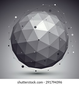 Modern digital technology style, abstract unusual background, vector tech complicated 3d orbital figure placed over contrast backdrop.