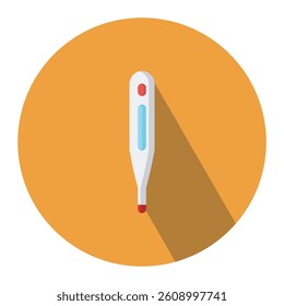 Modern digital thermometer flat icon vector illustration. Healthcare and medicine tools icon, temperature measuring tool vector design illustration. 