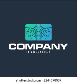 Modern digital Tree Root Logo