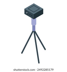 Modern digital video camera is recording on a tripod