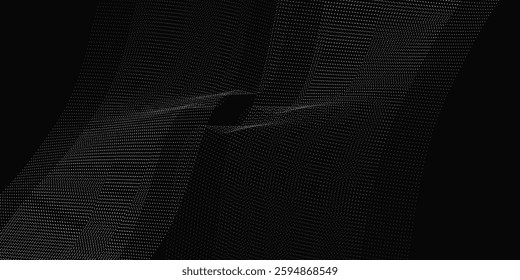 Modern digital wave of particles. Futuristic point wave. Technology background vector abstract