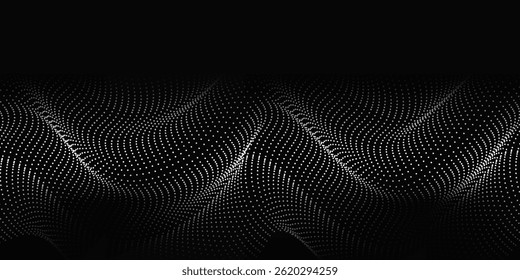 Modern digital wave of particles. Futuristic point wave. Technology background vector simple