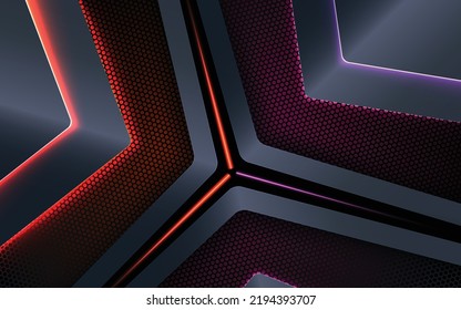Modern dimension background with purple and red neon light