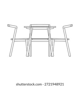 Moderno juego de comedor con cuatro sillas, con líneas limpias, proporciones equilibradas y diseño minimalista para interiores de comedor funcionales y elegantes.