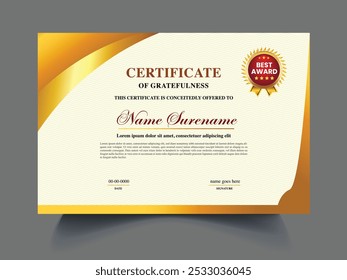 Modern diploma certificate award design, modern color background. certificate border. Vector template design for other users EPS10 vector illustration