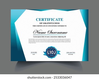 Modern diploma certificate award design, modern color background. certificate border. Vector template design for other users EPS10 vector illustration