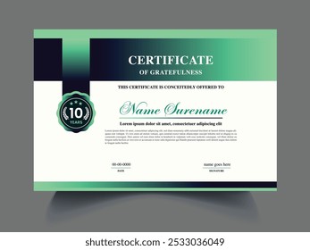 Design de prêmio de certificado de diploma moderno, fundo de cor moderna. borda do certificado. Design de modelo de vetor para outros usuários ilustração de vetor EPS10