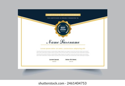 modern diploma certificate award template design, EPS10 vector illustration