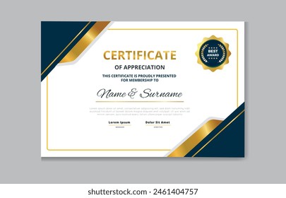 modern diploma certificate award template design, EPS10 vector illustration