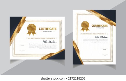 Modern diploma Certificate Design Template 