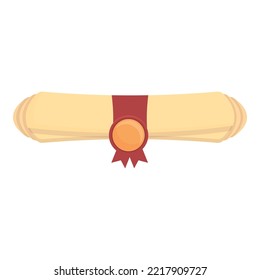 Vector de dibujos animados de icono de diploma moderno. Documento de certificado. Educación de oro
