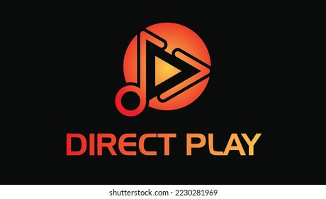 Modern Direct play media production video making logo design