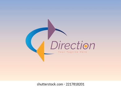modern direction arrow logo design template for brand or company and other