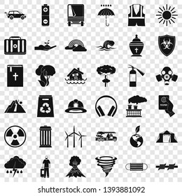 Modern disaster icons set. Simple style of 36 modern disaster vector icons for web for any design