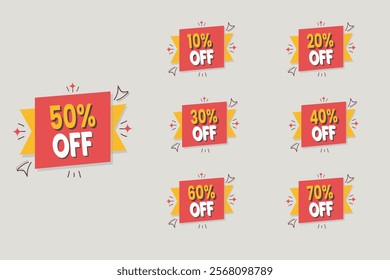 Modern Discount Badge set Design for Sales and Promotions