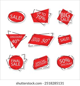 modern discount sticker pack vector