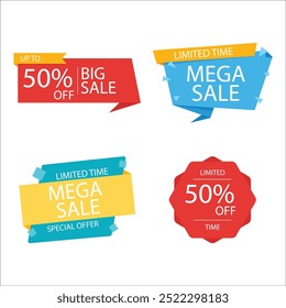 modern discount stickers. sale banner