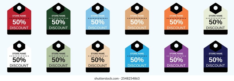 Modern Discount Tag Designs for Online Shops, Stores, and Commercial Projects