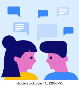 Modern Discussion Group Topics Web Page Screen Illustration, Vector