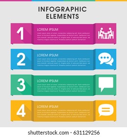 Modern discussion infographic template. infographic design with discussion icons includes chat. can be used for presentation, diagram, annual report, web design.