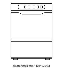 Modern dishwasher icon. Outline modern dishwasher vector icon for web design isolated on white background