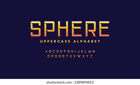 Modern display alphabet. Colorful stylish typeface. Futuristic uppercase font.
