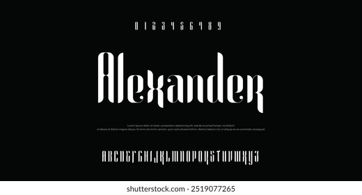 Modern display font with extended alternate letters