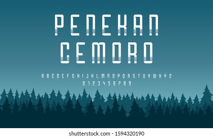 Modern display font set, outdoor stylish. Typography vector illustration a to z.