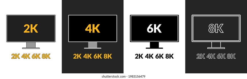 Modern display with high definition icon. Vector.
