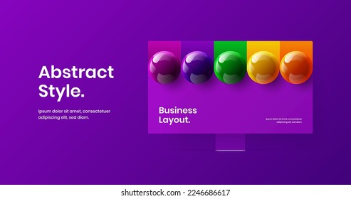 Modern display mockup presentation concept. Isolated landing page vector design template.