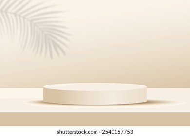 modern display podium stage cream beige gradient color suitable for display product collection