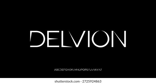Uma ilustração vetorial de letras em alfabeto de estilo moderno com caracteres finos, limpos e elegantes. Possui um estilo minimalista contemporâneo adequado para marcas premium, moda, editorial, design de logotipo e exibições visuais elegantes.