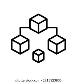 Modern distributed ledger system graphic for cryptocurrency, data security, and decentralized network. Digital transaction linked chain for web.