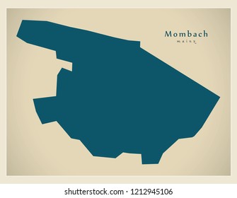Modern District Map - Mainz Mombach Germany