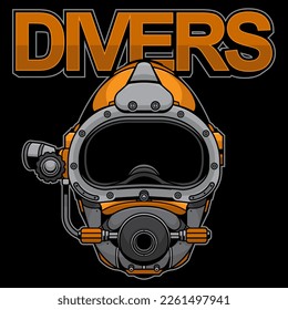 logotipo moderno del casco de buceo, vector EPS 10