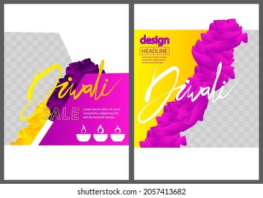 Diseño Diwali moderno para presentaciones de plantillas con espacio para fondo fotográfico. Informe anual, folleto, libro, afiche, volante, folleto, diseño de portada.