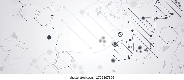 Diseño moderno de ADN, vías neuronales, hebras moleculares
