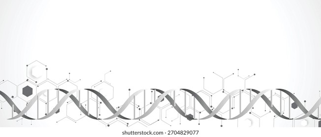 Diseño moderno de ADN, vías neuronales, hebras moleculares