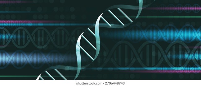 Diseño moderno de ADN, vías neuronales, hebras moleculares
