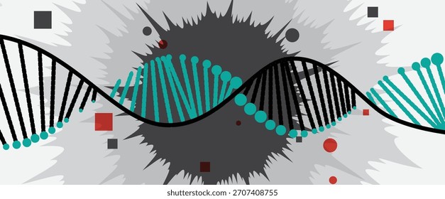Design moderno de dna, vias neurais, linhas moleculares