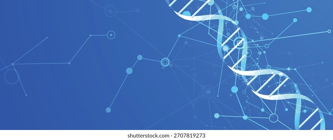 Diseño moderno de ADN, vías neuronales, hebras moleculares