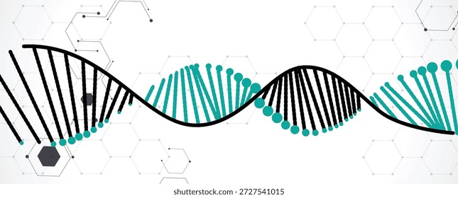Design moderno de dna, vias neurais, linhas moleculares