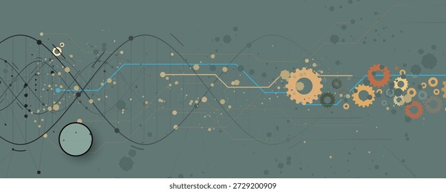 Modern dna design, neural pathways, molecular strands