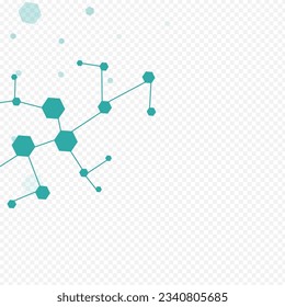 Fondo Transparente Del Vector De Adn Moderno. Papel tapiz de Medicina Médica. Marco científico de la estructura química de la microbiología. Afiche geométrico.