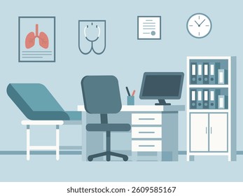 modern doctor chamber flat vector