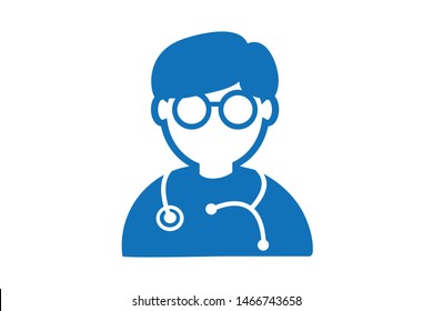 Modern doctor icon, healthcare blue icon vector 