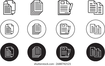 Modern Document File Icon Collection Minimal Paper Page Vector Design