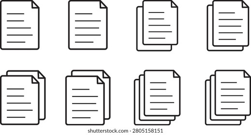 Modern document and file outline icon set featuring single pages, duplicate files, stacked paper icons, copy symbols, and clean office file illustrations. Perfect for business software, management systems, office applications, websites, dashboards, mobile apps, presentations, print materials, and UI-UX design projects. These scalable vector icons are fully editable, easy to customize, and ideal for professional digital and print workflows.

#DocumentIcons #FileIcons #Document #File #Paper #Copy #Duplicate #Stack #Office #Business #Report #Outline #LineIcons #Vector #Editable #UI #UX #Interface #Stationery #Documents #OfficeIcons #Minimal #DocumentSet #GraphicDesign #FileManagement